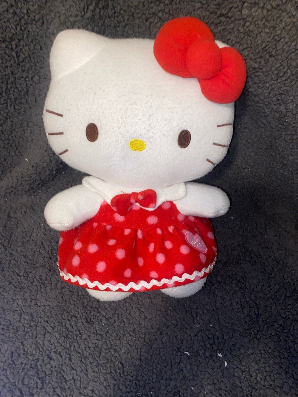 Hello Kitty White Plush with Red Polka Dot Dress and Bow